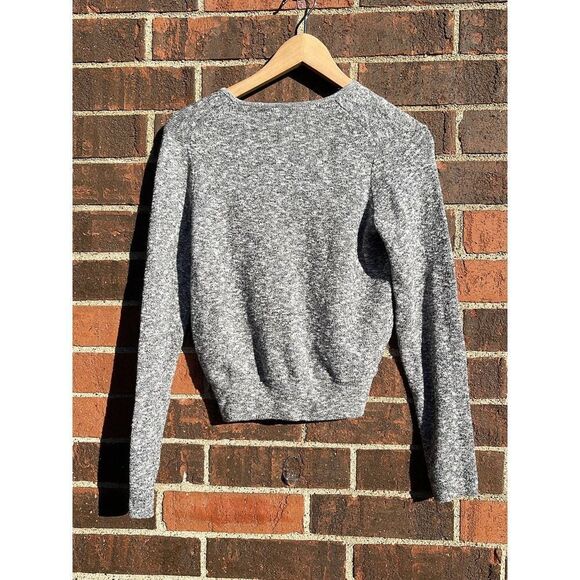 Madewell Wrap Front Pullover Sweater womens small Gray long sleeve - Picture 3 of 7